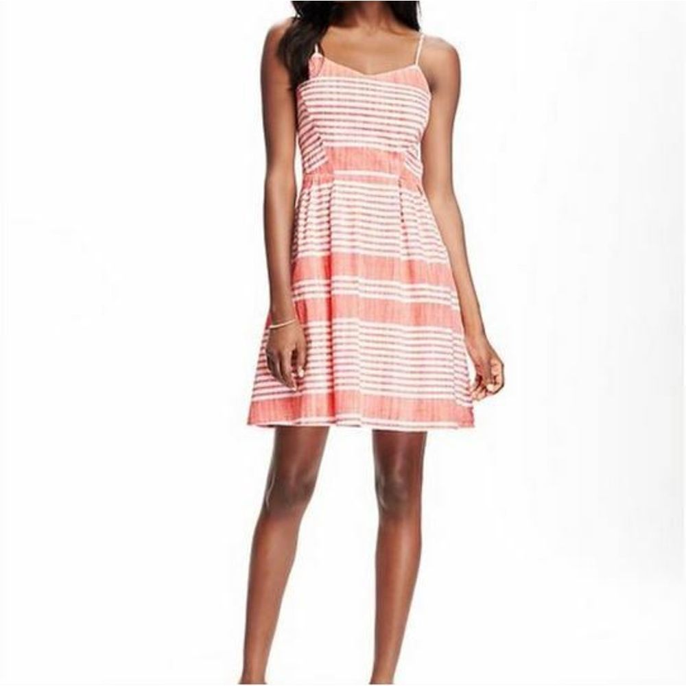 Fit & Flare Summer Dress Striped Spaghetti Strap